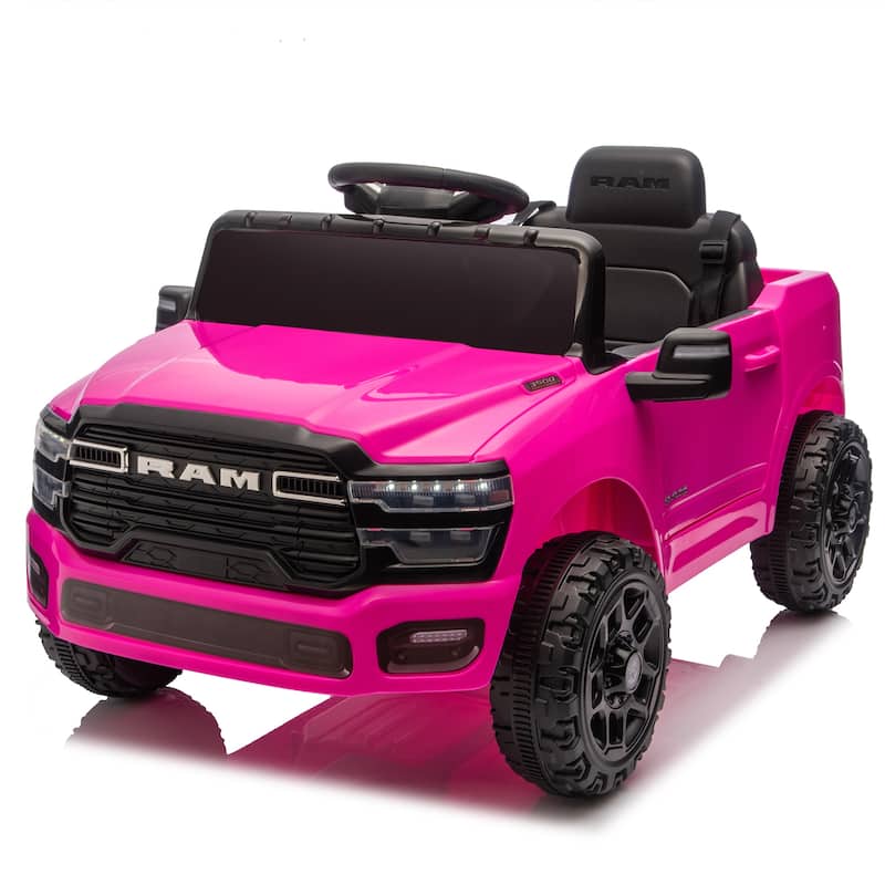 Stylish Kids Ride-On Truck with Remote Control, Pink Ride-On Car with Bluetooth Music & LED Headlights