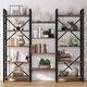 preview thumbnail 24 of 26, Open Triple Wide 5-Shelf Bookcase, Industrial Etagere Bookshelf for Home & Office
