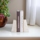 preview thumbnail 18 of 26, Modern Bookends with Marble Finish for Home or Office Decor - Set of 2, 6"