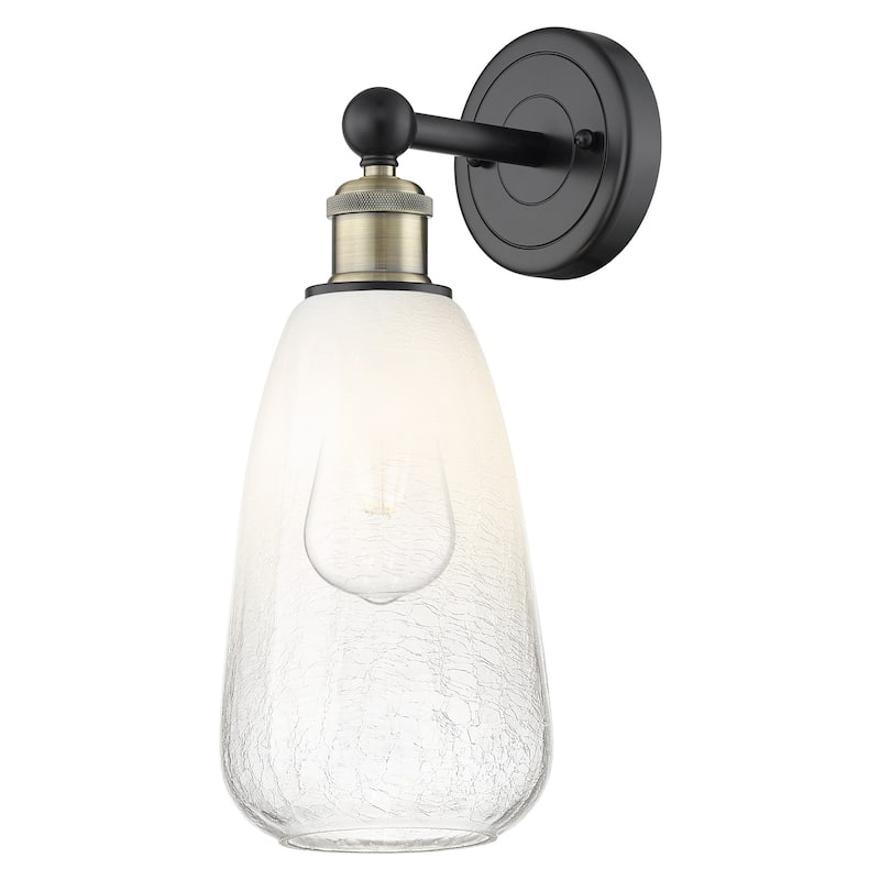 Innovations Lighting 616-1W-16-6 Brookhaven Almond Sconce Brookhaven - Black Antique Brass / Opal
