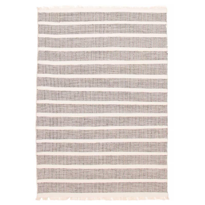 Ankara Black, White Kilim 5'2" x 7'6" - 5'2 x 7'6 - Black/ White - 5'2 x 7'6