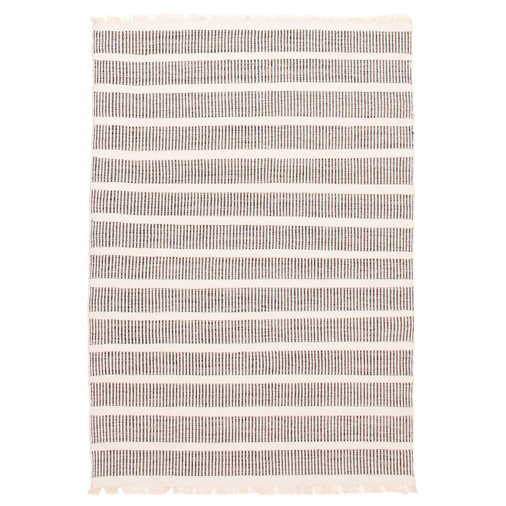 Ankara Black, White Kilim 5'2" x 7'6" - 5'2 x 7'6