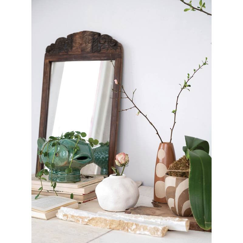 Debossed Stoneware Fish Planter with Reactive Glaze - 17.1"L x 7.4"W x 7.5"H