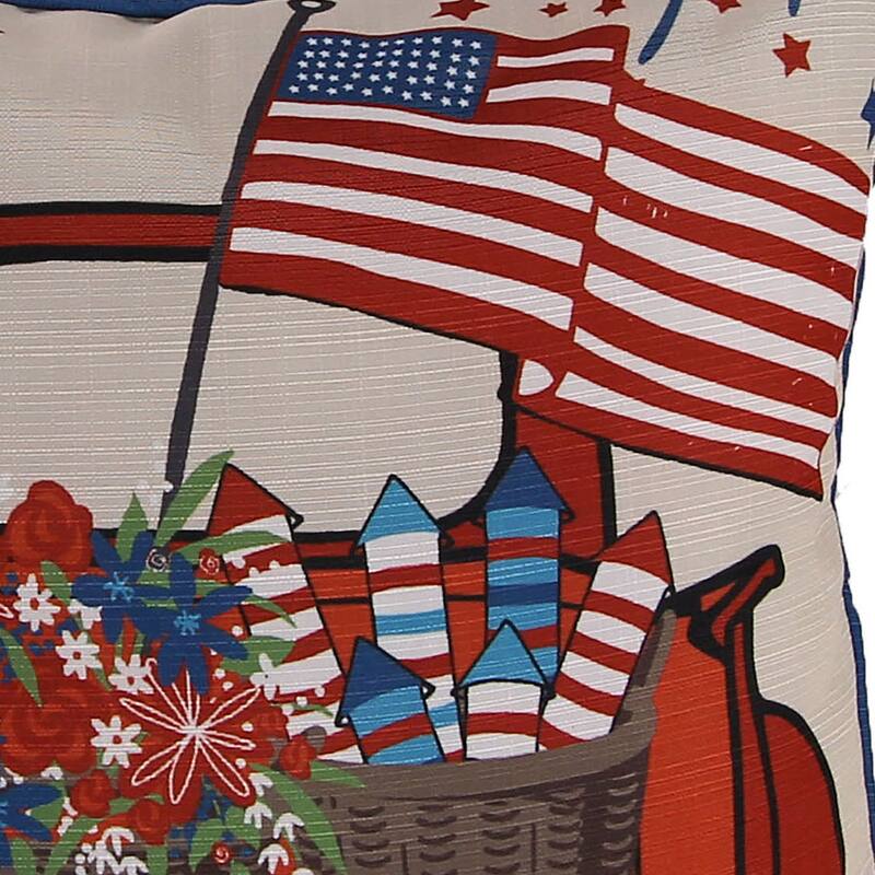 18" x 18" American Flag Indoor Throw Pillow with Welt