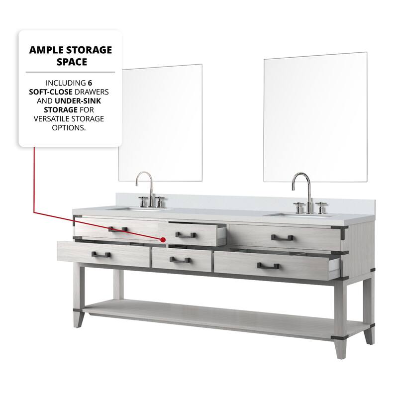 Norwalk Bath Vanity with Quartz Top, Sink, Mirror and Faucet