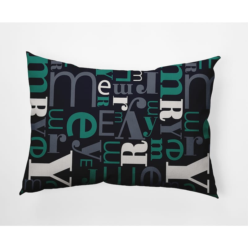 Crazy Merry Christmas Soft Spun Polyester Decorative Throw Pillow - Specialty - Navy