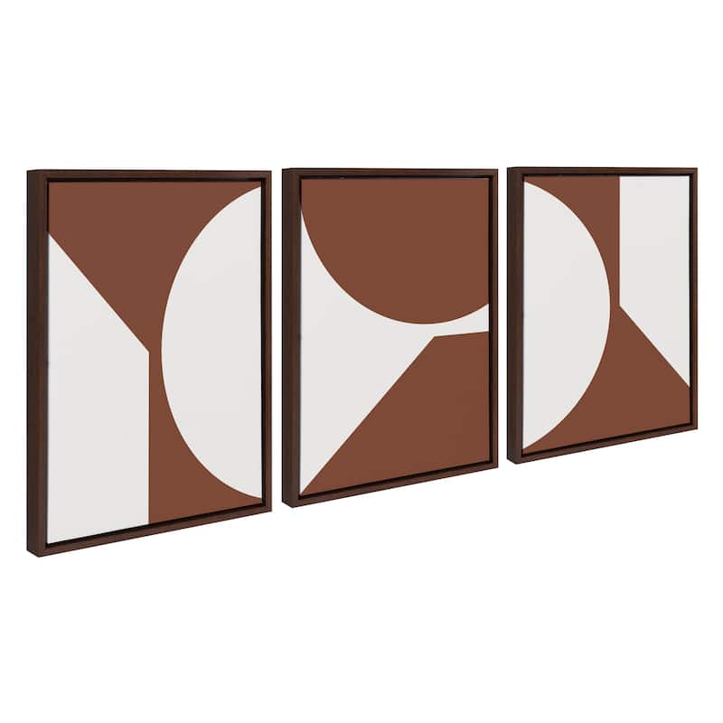 Kate and Laurel Sylvie Min Max Set Canvas by Creative Bunch Studio - 3 Piece 18x24 - Plastic - Brown
