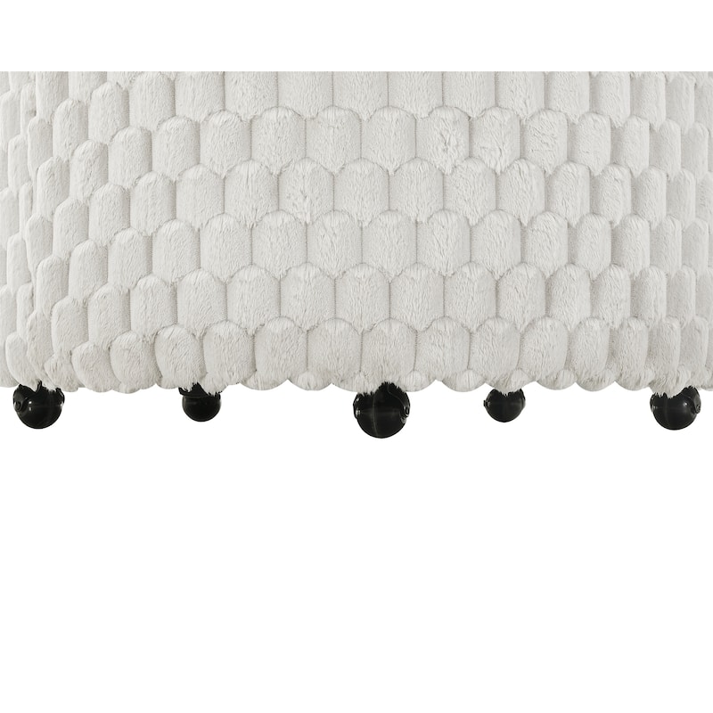 Plush 3D Upholstered Barrel Accent Chair