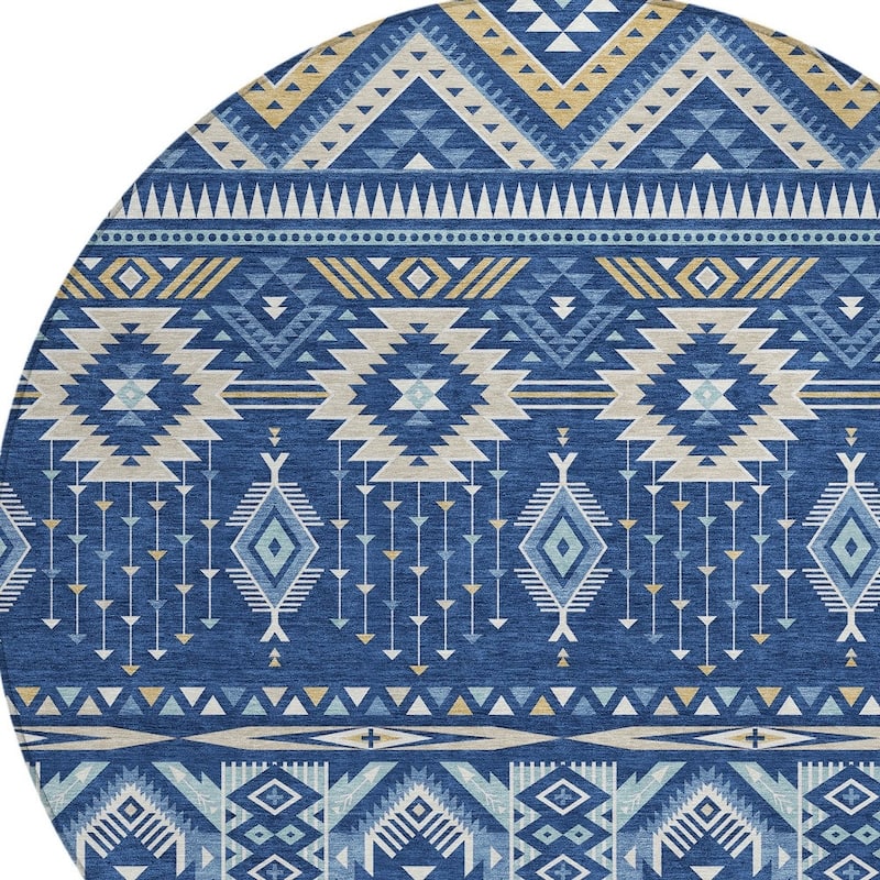 HomeRoots Aztec Transitional Rectangle Outdoor Rug