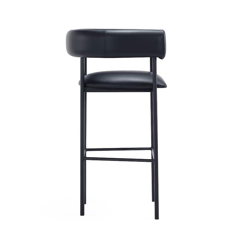 Onda Vegan Leather Metal Upholstered Barstool