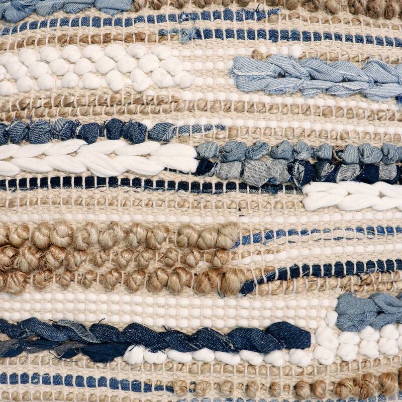 Pasargad Home Grandcanyon Cotton Pouf Ottoman, Multicolor