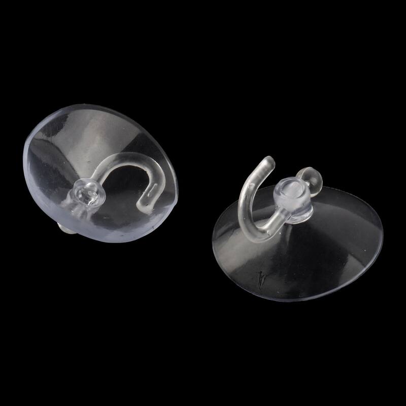 Home Kitchen Bathroom 40mm Dia Suction Cup Hook Wall Hangers Clear 5 Pcs
