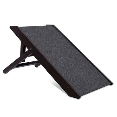Internet's Best Espresso Wood/ Carpet Adjustable Folding Pet Ramp