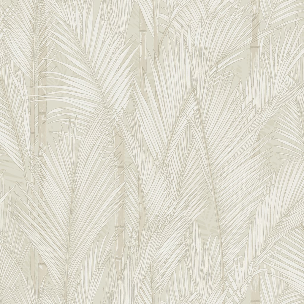 RoomMates Taupe Swaying Fronds Peel and Stick Wallpaper
