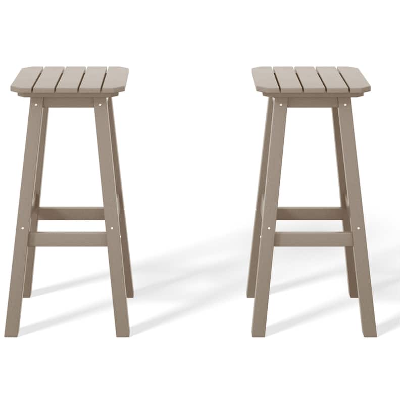 Polytrends Laguna Hdpe All Weather Outdoor Patio 29" Square Bar Stool (Set Of 2)