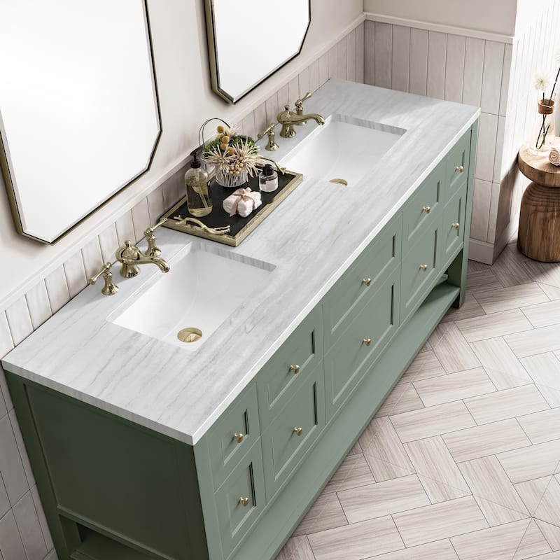 James Martin Vanities Breckenridge 72" Double Vanity, Smokey Celadon