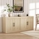preview thumbnail 1 of 16, Garvee 70.8" Mid-Century Modern Sideboard Buffet Cabinet with 4 Wood Doors and Modular Storage Natural