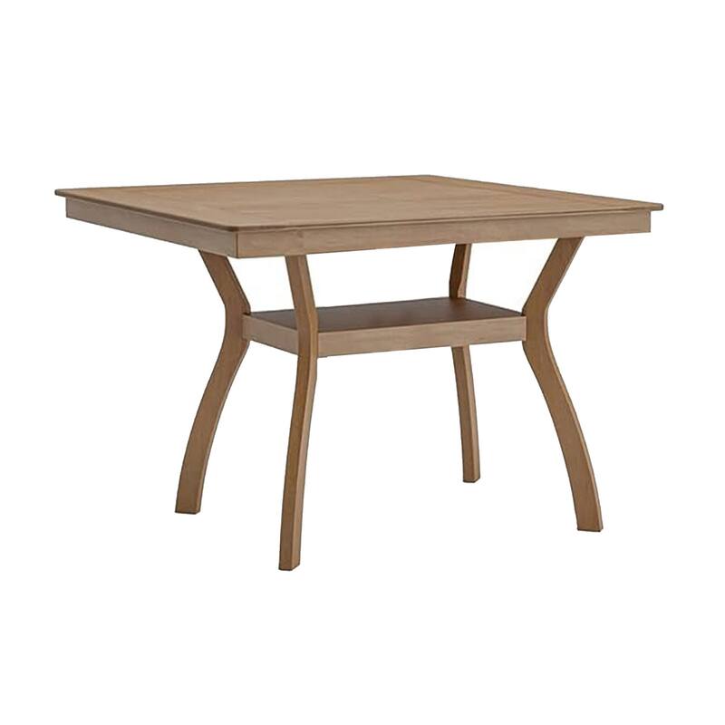 Upi 64 Inch Dining Table, Rectangular, Curved Legs, Open Shelf, Brown