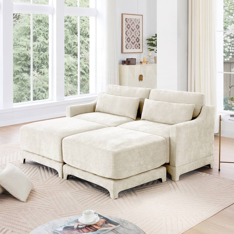 Chenille fabric Two seater sofa