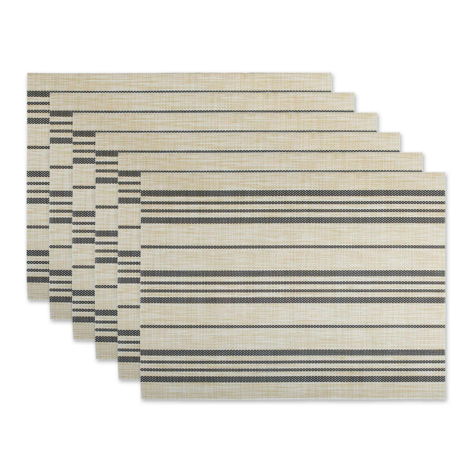 DII French Blue Farmhouse Stripe PVC Woven Placemat