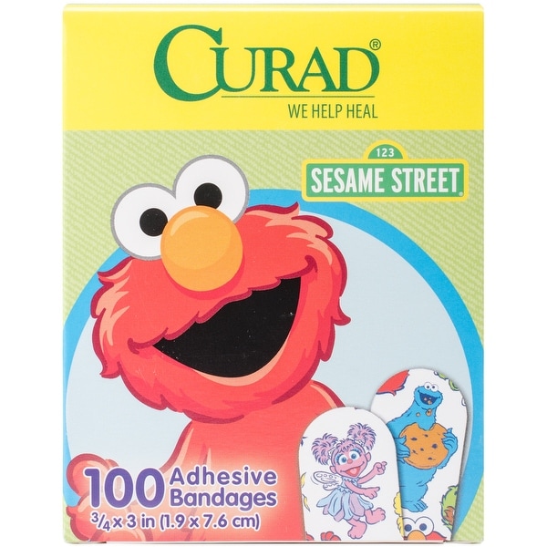 Kids Adhesive Bandages 3.75"X3" 100/Pkg-Sesame Street