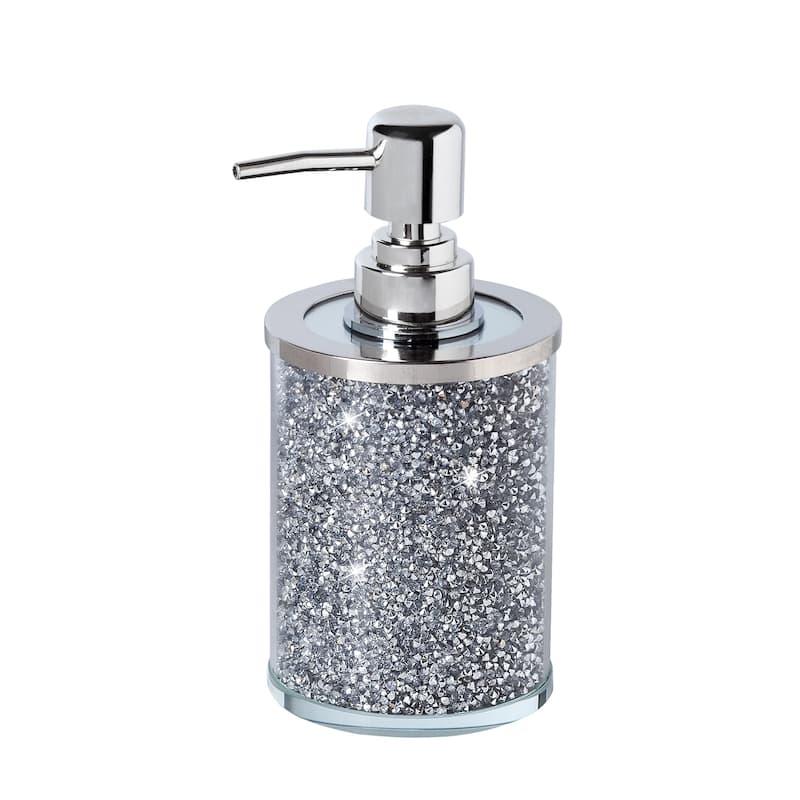 3PCS Silver Crystal Diamond Bathroom Accessory Decor Sets