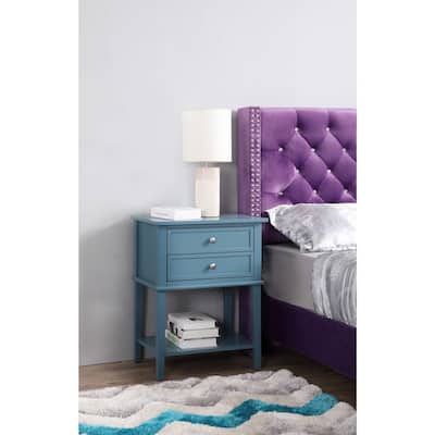 Teal Nightstand 28x22x16 Contemporary Bedside Table with Open Shelf Storage, Vibrant Stylish Accent for Bedroom Spaces