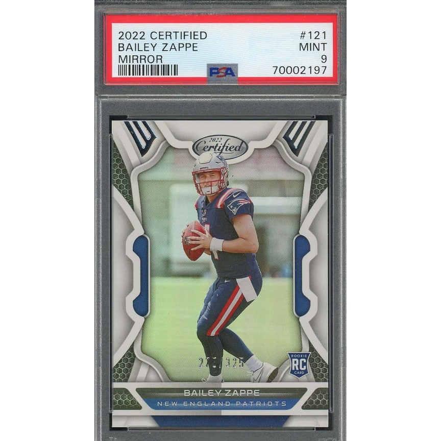 Bailey Zappe 2022 Panini Certified Mirror Rookie Card #121 Graded PSA 9 #/325 - 8'6" x 11'6"