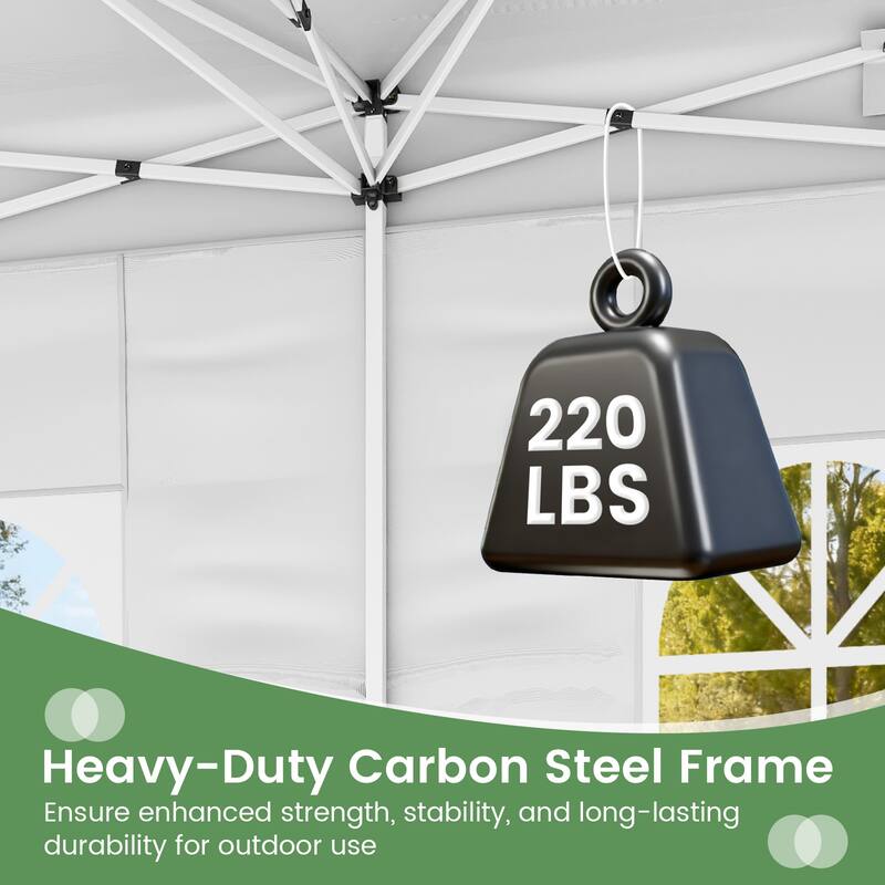 Gymax 10 X 20 FT Pop up Canopy Tent w/ 6 Sidewalls Wheeled Bag 6