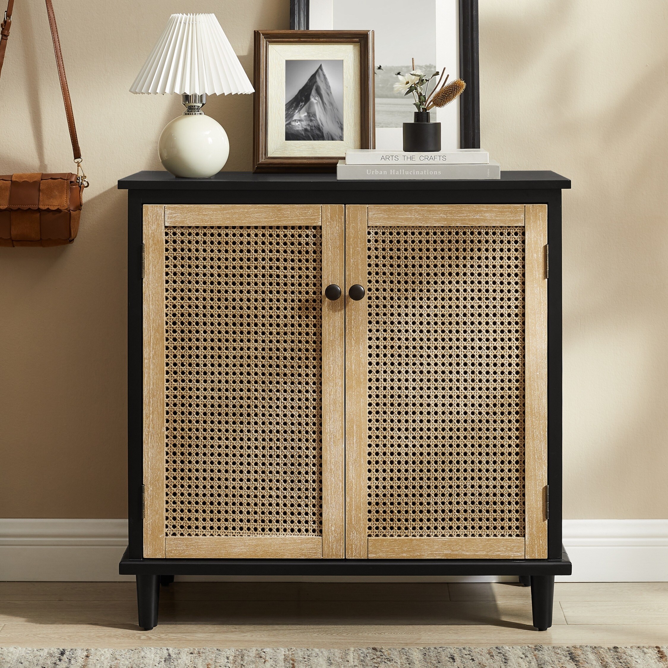 キャビネット・サイドボード Cane Weave Rattan Cabinet Amazon