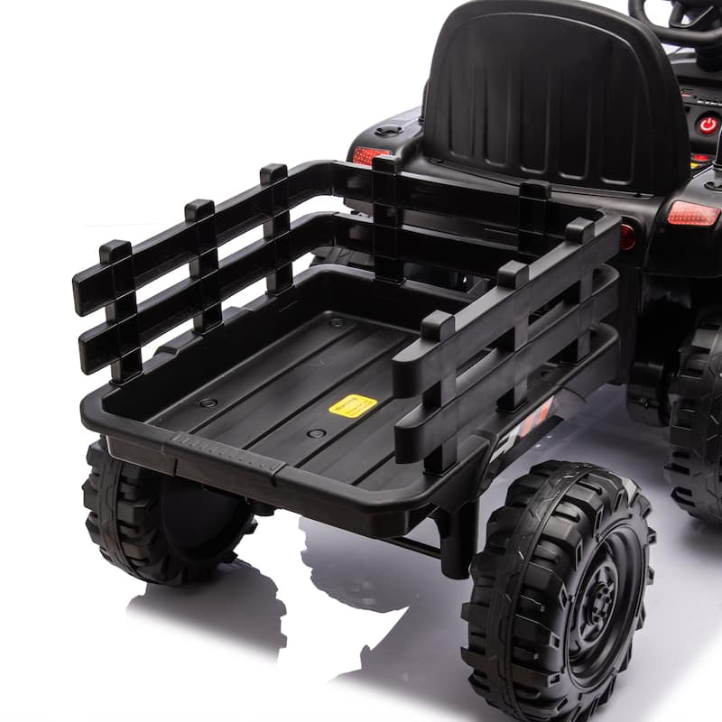 Ride on Tractor,Trailer,24VBattery Powered Electric Toy,200w*2motor 1.86-4.97MPH,Remote Control,3 speed adjustable,LED,safe belt