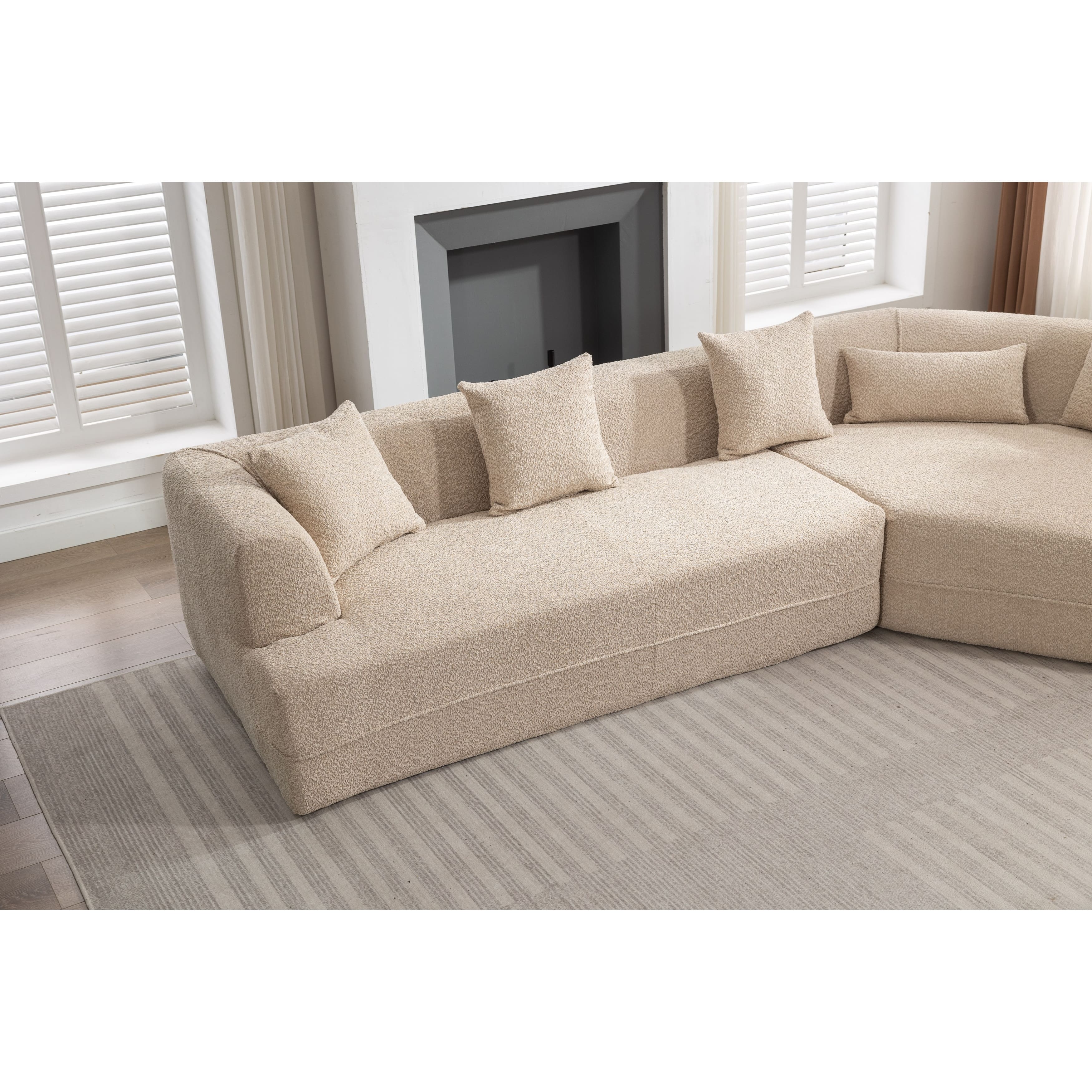 Brown Gray Floor Sectional Loveseat Sofa Sets Boucle Lazy Modular Couch ...
