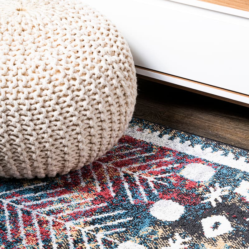 JONATHAN Y Palmette Distressed Kilim Area Rug