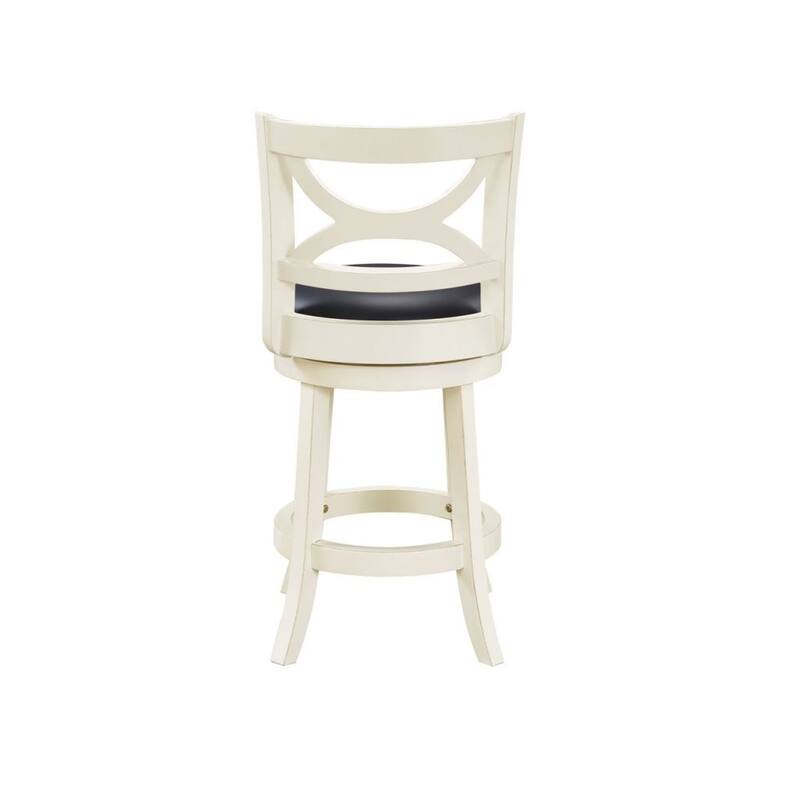 Florence Solid Hardwood Black 24-inch Plush-seat Swivel Stool