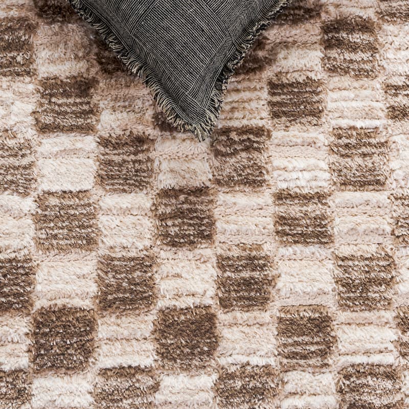 SAFAVIEH Seattle Elisabeta Shag Checkered 1-inch Thick Rug