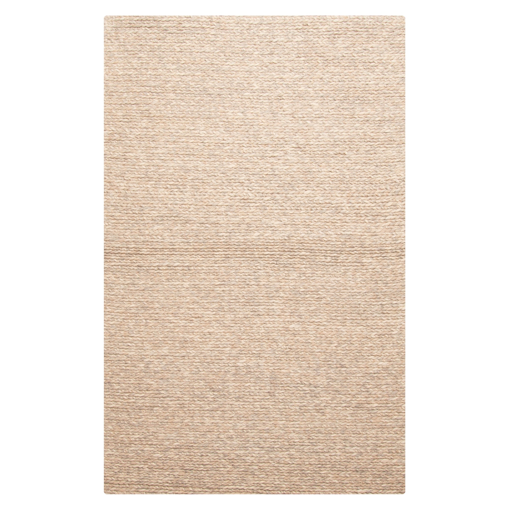 ECARPETGALLERY Braid weave Sienna Tan Wool Rug - 5'0 x 7'8
