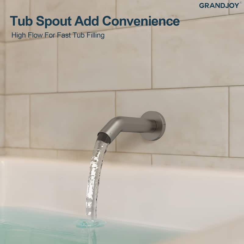 GRANDJOY Wall-Mount 2-Function Shower and Tub System with Pressure Balance Valve