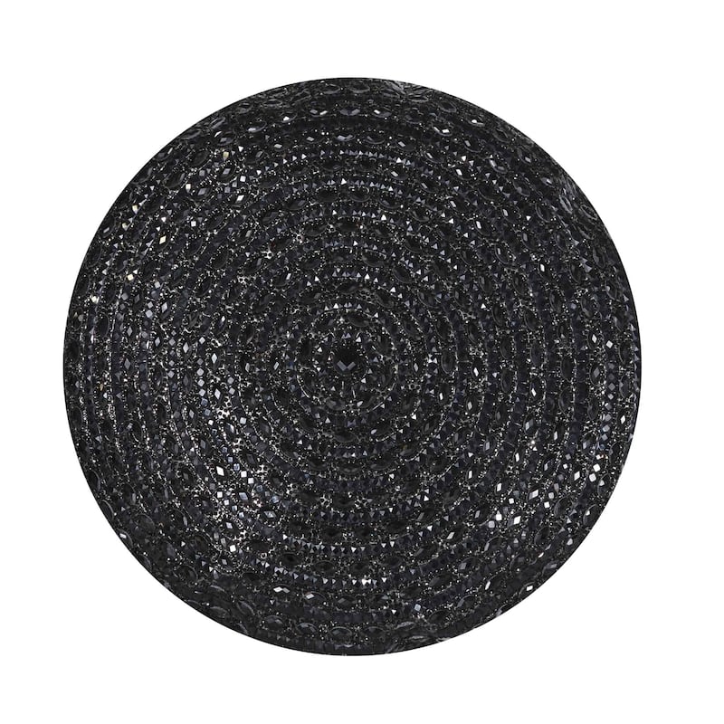 Gatsby Round Pillow, Glass Rhinestones with Matching Velvet