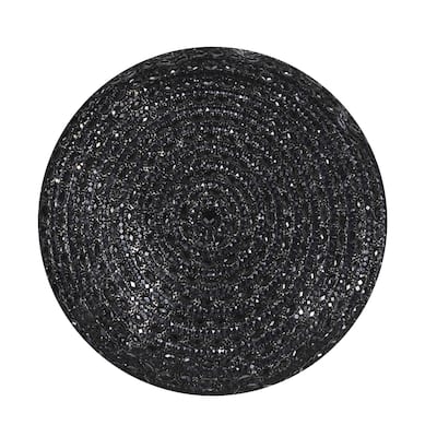 Gatsby Round Pillow, Glass Rhinestones with Matching Velvet