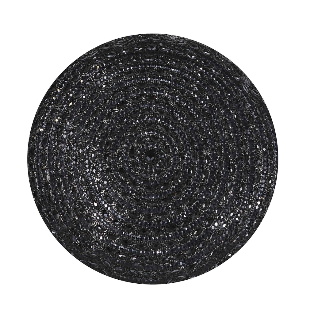 Gatsby Round Pillow, Glass Rhinestones with Matching Velvet