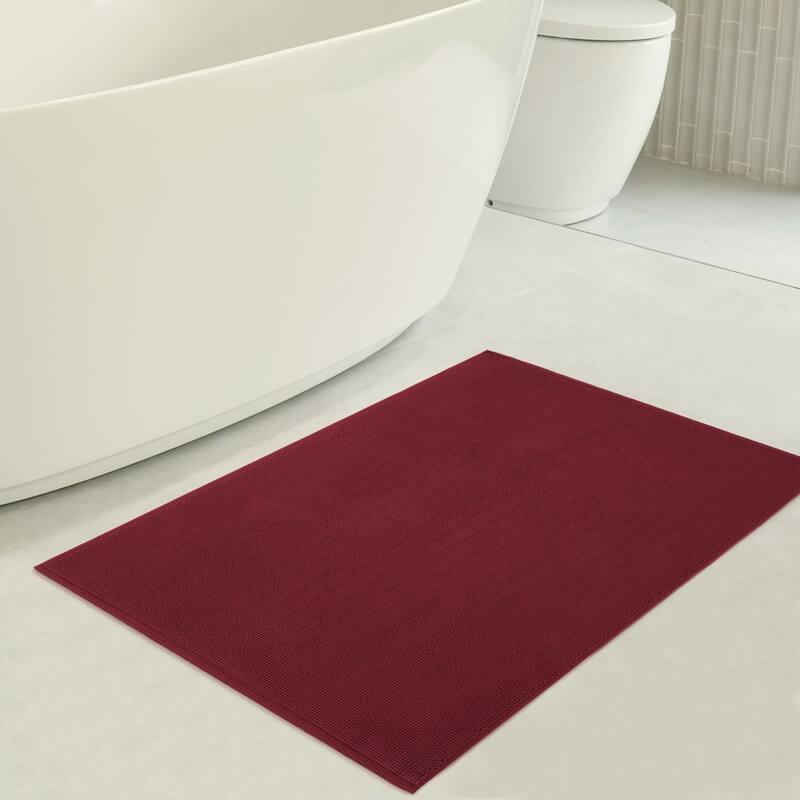 American Soft Linen 100% Cotton Bath Mat Rugs, 20x34 inches Slip Resistant Bottom Base Bath Mats for Bathroom