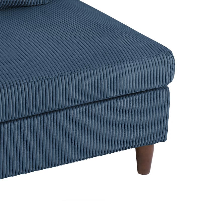 Corduroy Modular Sectional 5 Piece Sofa with Ottoman