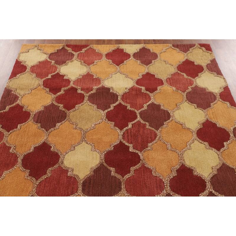 Trellis Gabbeh Indian Area Rug Hand-Tufted Wool Carpet - 5'0" x 8'0"