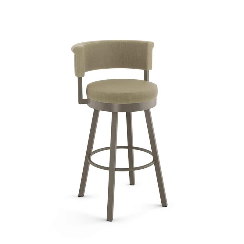 Amisco Rosco Swivel Counter Stool - Beige Fabric / Grey Metal