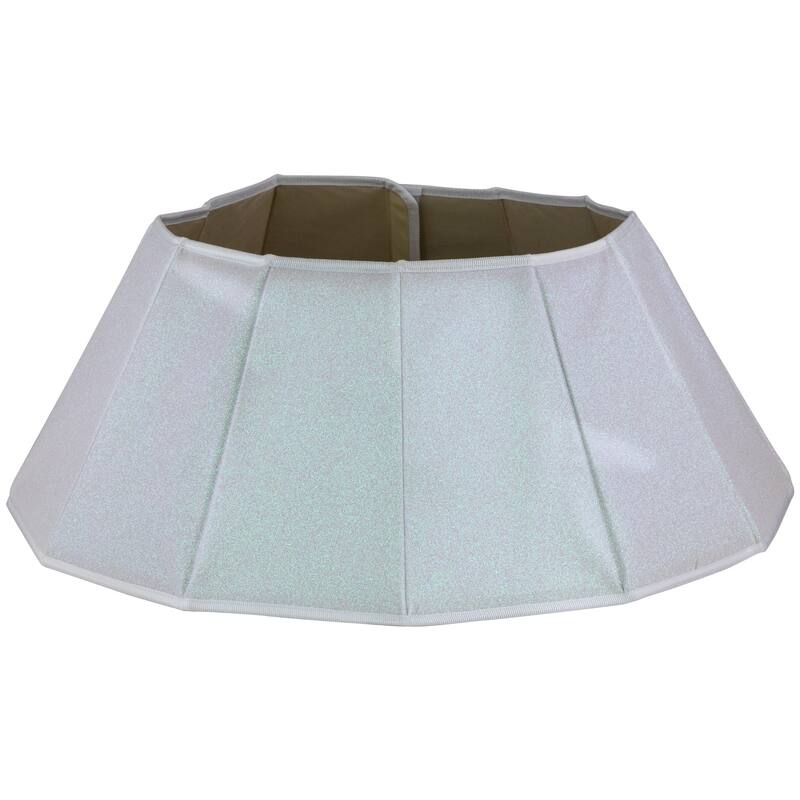 26" Shiny White Fabric Hexagonal Christmas Tree Collar