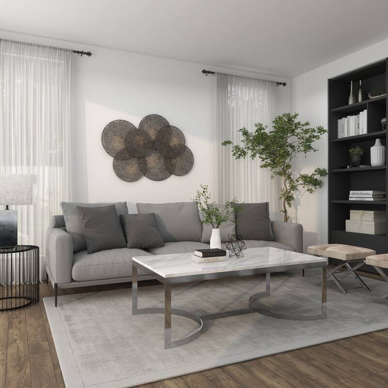 Black Metal Geometric Overlapping Perforated Plate Home Wall Decor