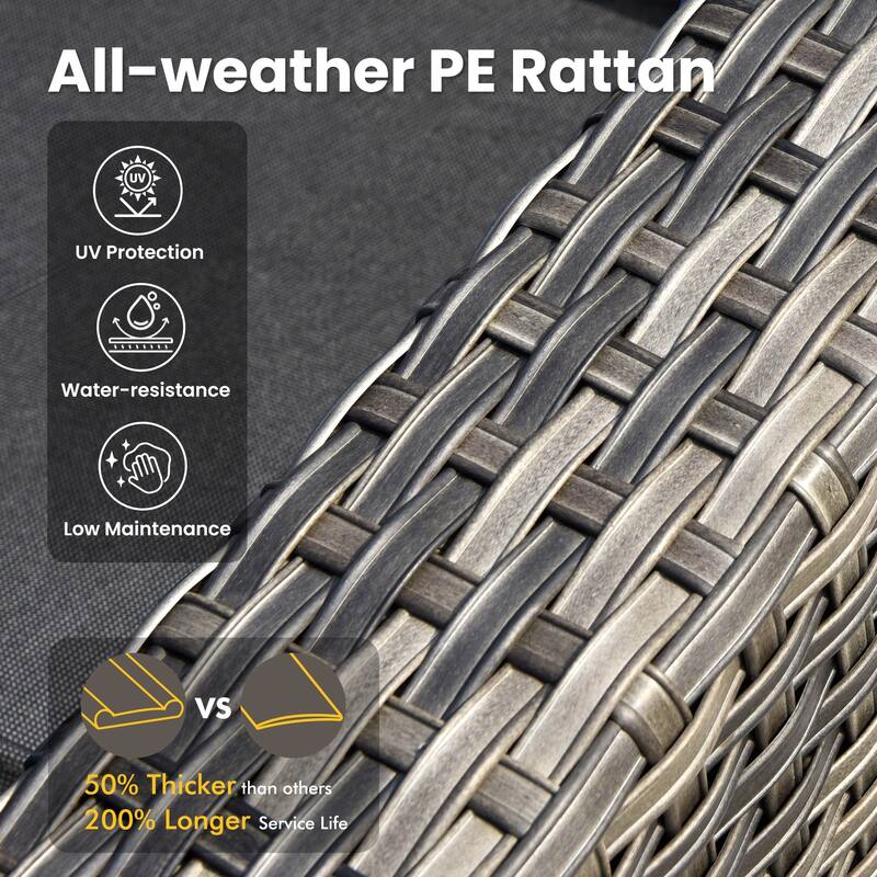 XIZZI 5-Piece Patio Wicker Furniture Conversation Set with Table