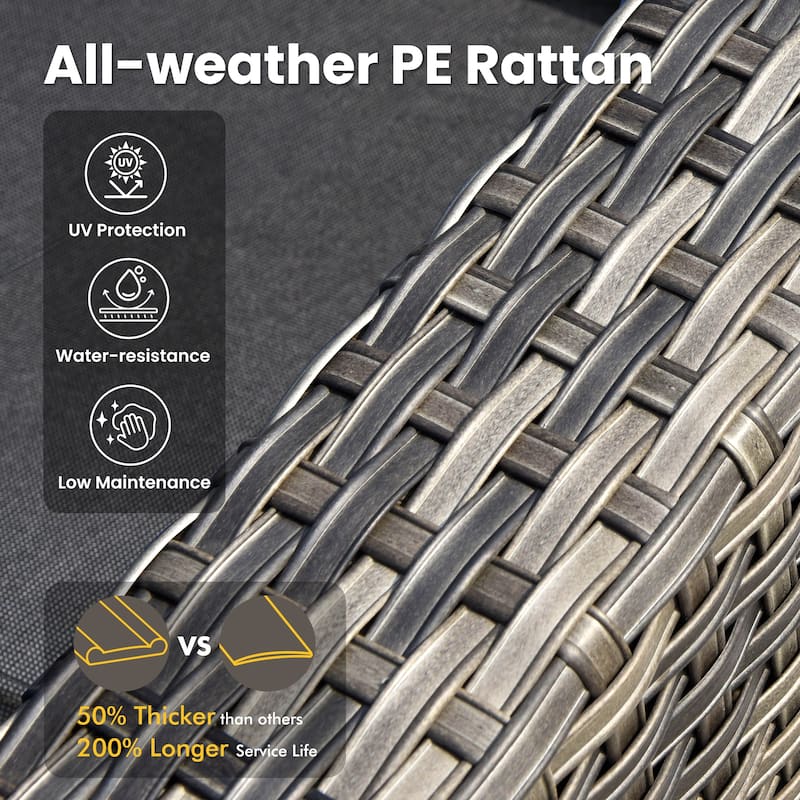 XIZZI 8-Piece Patio Wicker Furniture Set with Swivel Chair