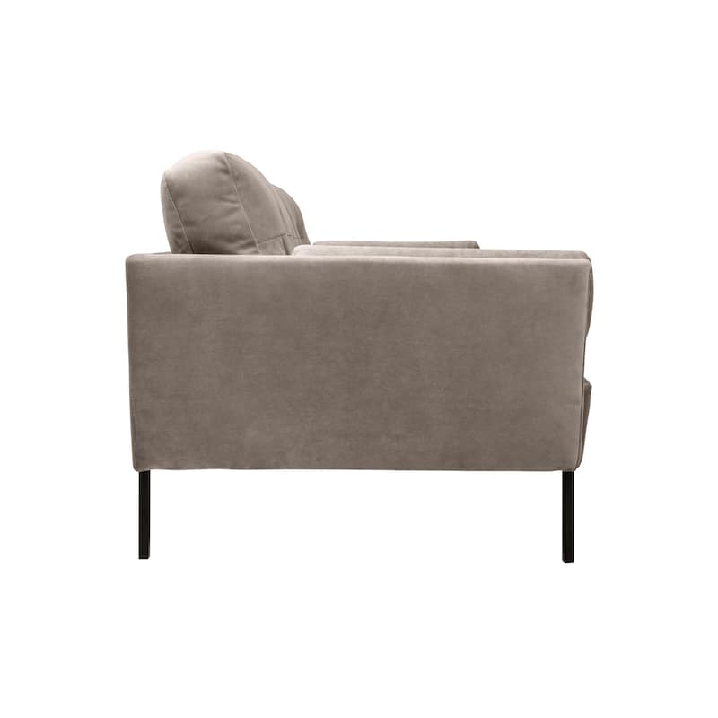 Michalina 84" Fabric or Velvet 3 Seater Sofa with Black Metal Legs