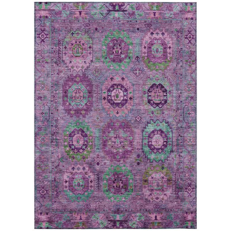 Machine Washable Indoor/ Outdoor Boho Vintage Chantille Rug